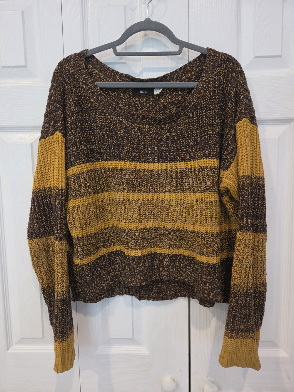 BDG Honey Mustard & Brown Striped Knit Sweater